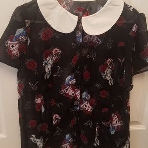 Alice in wonderland blouse hell bunny